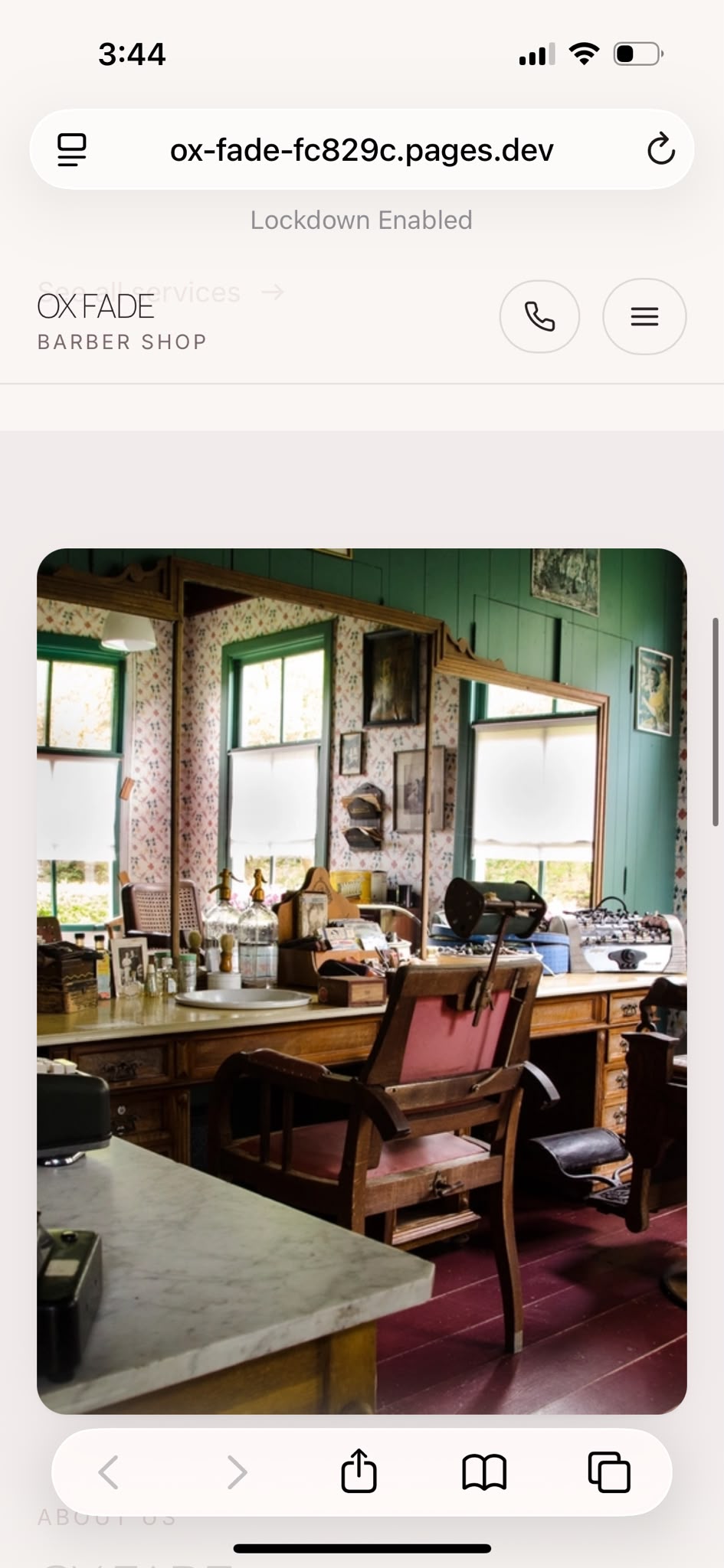 the salon at OX FADE, Oxford